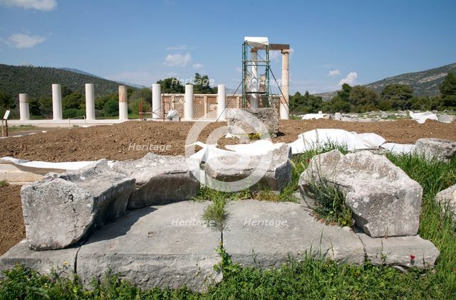 An exedra in Epidauros, Greece. Creator: Samuel Magal.