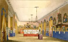 An Exhibition at the Old Town Hall, Oxford, 1854. Artist: George Pyne