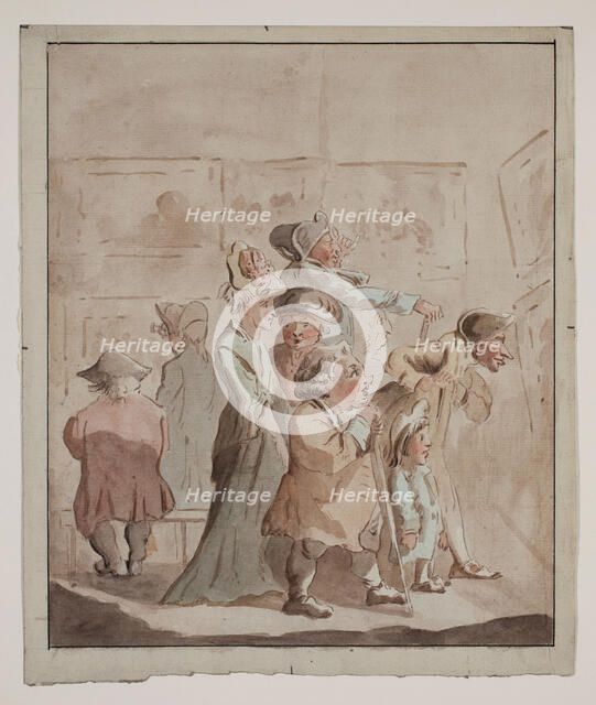An Exhibition of Paintings, late 18th century. Creator: Unknown.