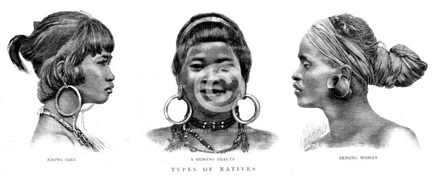 ''An Exploring Expedition in Unknown Tonquin; Types of Natives', 1890. Creator: Unknown.