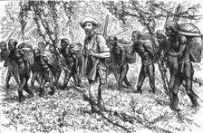 'An Exploring Expedition in Unknown Tonquin; The Expedition on the March to the Donnai River 1890 Creator: Unknown