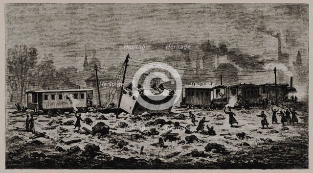 An explosion that destroyed the Tsar's Alexander II  freight car, November 1979, 1880.