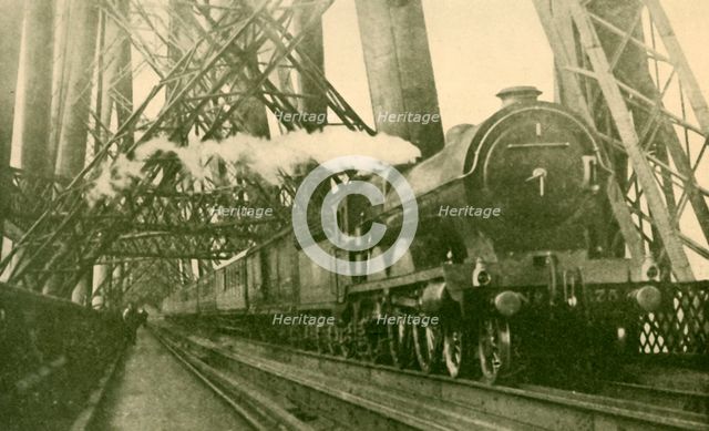 'An Express Train Crossing the Forth Bridge', c1930. Creator: Leslie J. Thompson.