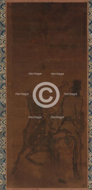 An Immortal and a deer looking at a dragon overhead, 1751. Creator: Tuan Shigen.