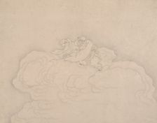 An Immortal on a Cloud with a Pair of Peaches, 20th century. Creator: Unknown