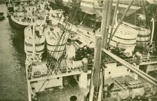 An Impressive Array of Boats Aboard the "Leviathan". c1930. Creator: Unknown