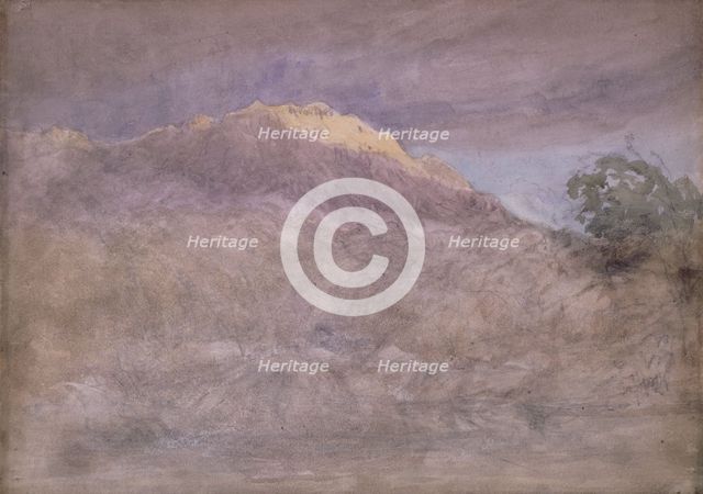 An Impression, Study of a Mountain Crest [undated], c1810s-1850s. Creator: David Cox the Elder.