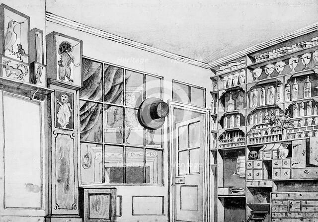 An interior of 'Marshalls', a famous dentist's shop near Berwick Street, Soho, 1789. Creator: Unknown.