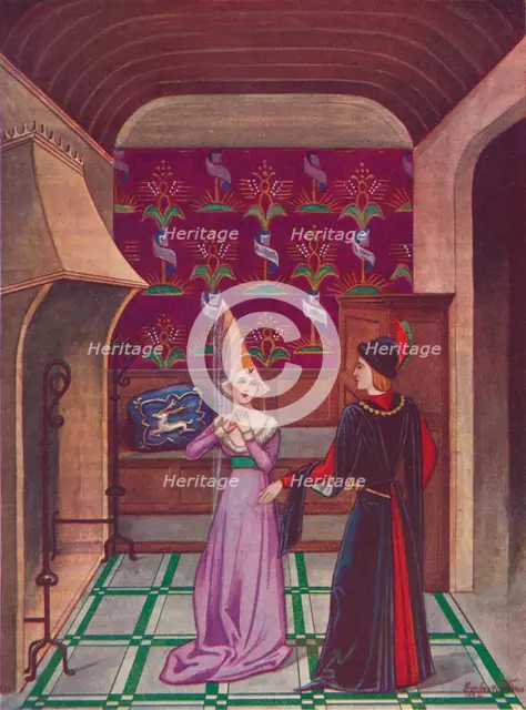 'An Interior. Late Fifteenth Century', 1926. Artist: Herbert Norris.