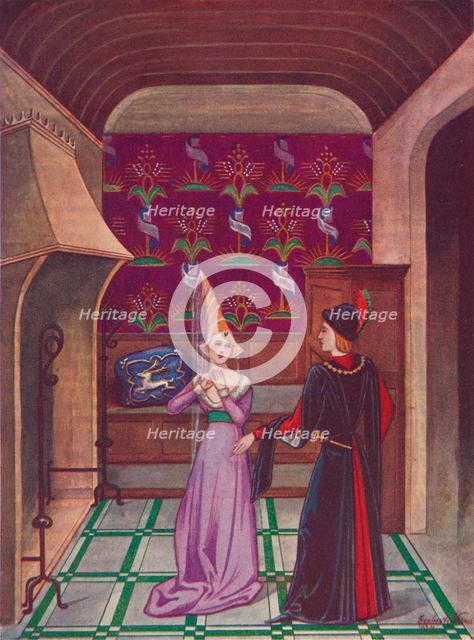 'An Interior. Late Fifteenth Century', 1926. Artist: Herbert Norris.