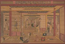 An Interior View in the Yoshiwara, ca. early 1740s. Creator: Torii Kiyotada