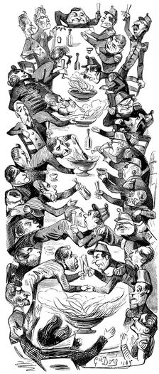 An International Punch drawing for the magazine Le Journal pour Rire, 1849. Artist: Gustave Doré