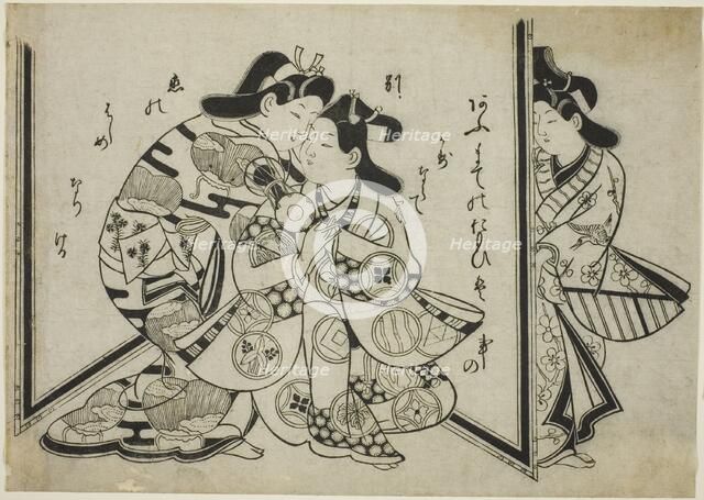 An Interrupted Embrace, c. 1685. Creator: Sugimura Jihei.