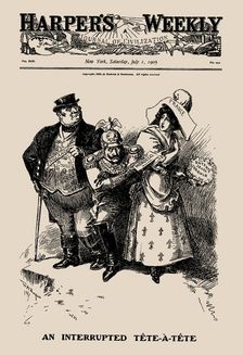 An Interrupted Tête-à-tête (Harper's Weekly), 1905. Creator: Rogers, William Allen (1854-1931)