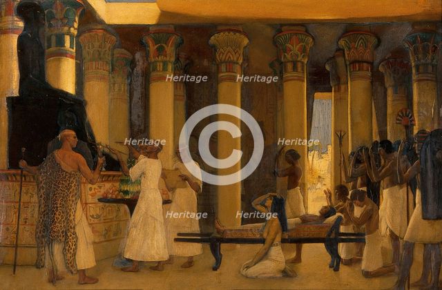 An invocation to I-em-hetep, the Egyptian deity of medicine, c1912. Creator: Ernest Board.