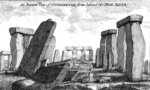 'An Inward View of Stonehenge from behind the High Altar', 1760. Artist: Unknown