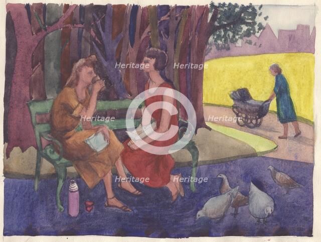 'An Incident in the Park', 1952. Creator: Shirley Markham.