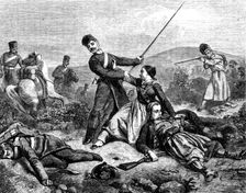 An Incident in the Present War - painted by Sovrieul, in the exhibition of pictures of the French Sc Creator: Unknown