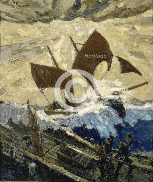 An Incident on the English Channel, 1919. Creator: Max Bohm.