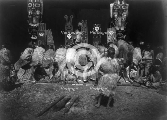An incident of the Winter Dance-Nakoaktok, c1914. Creator: Edward Sheriff Curtis.