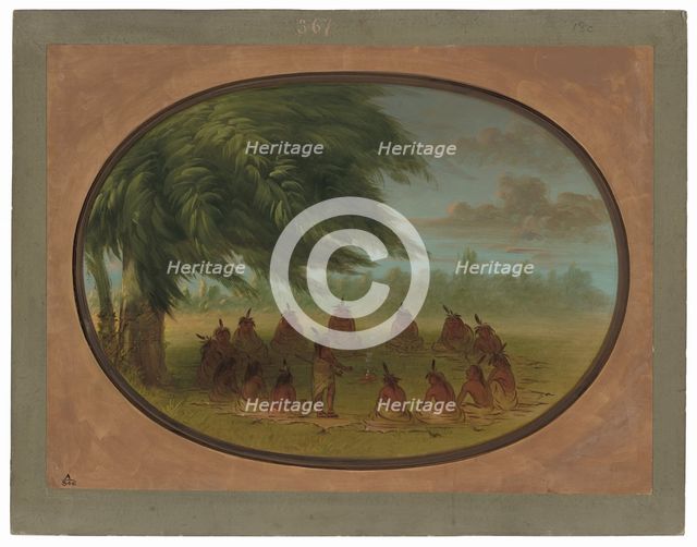 An Indian Council - Sioux, 1861/1869. Creator: George Catlin.