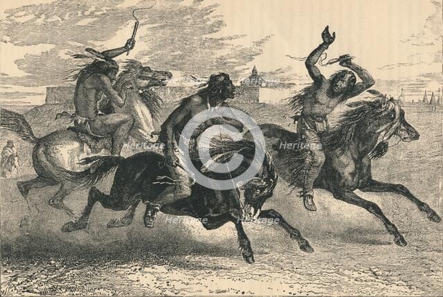 An Indian Horse Race, c19th century. Artist: Unknown