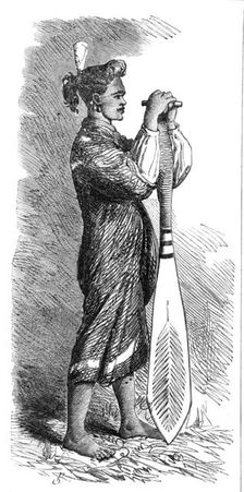 An Indian with a flag of truce, in Clayoquot Sound, Vancouver Island, 1864. Creator: Unknown