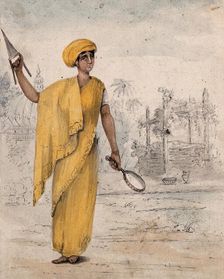 An Indian woman, about to be burned on her dead husband's funeral pyre, 1814. Creator: Susanna Wales