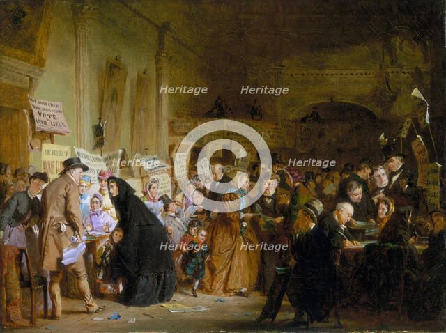 'An Infant Orphan Election at the London Tavern. 'Polling' ', 1865. Artist: George Elgar Hicks