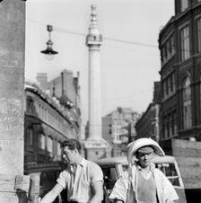 An informal portrait of two porters outside Billingsgate Fish Market, London, c1946-c1959. Artist: John Gay