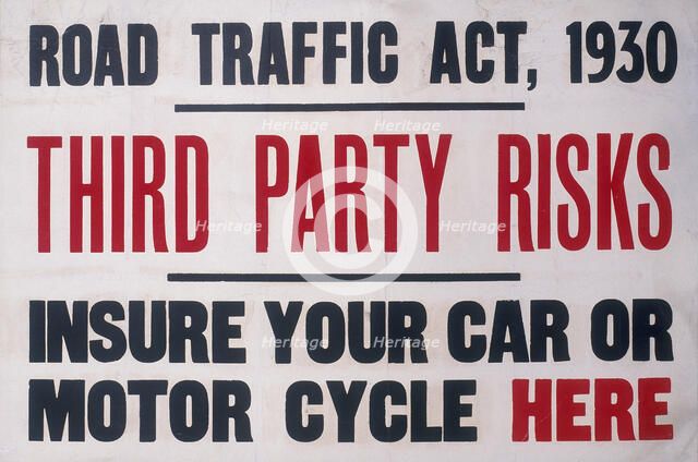 An insurance poster, 1930. Artist: Unknown