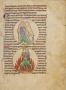 An Ibex; Fire Stones; Northumberland Bestiary, about 1250-1260. Creator: Unknown