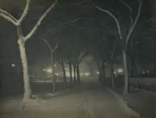An Icy Night, New York, 1898. Creator: Alfred Stieglitz
