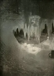 An Ice Cavern in the Winter. Photographed by the Light of Hurricane Lamps c1908, (1909)