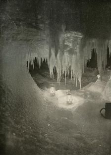 An Ice Cavern in the Winter. Photographed by the Light of Hurricane Lamps c1908, (1909)