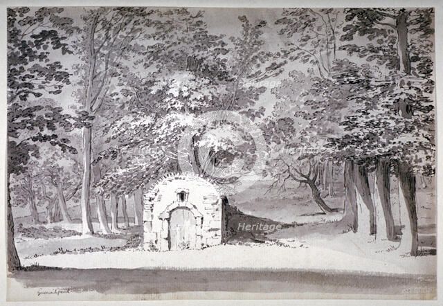 An ice house or conduit in Greenwich Park, London, 1772. Artist: Samuel Hieronymus Grimm   