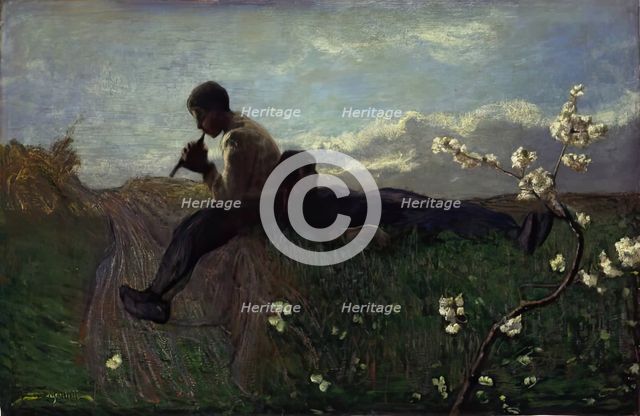 An Idyll, 1882-1883. Creator: Giovanni Segantini.