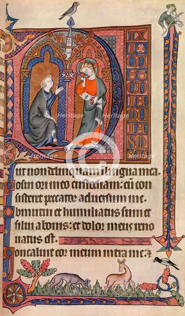 An illuminated page from the Vaux-Bardolf Psalter, c1310, (1937) Artist: Unknown