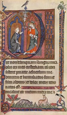 An illuminated page from the Vaux-Bardolf Psalter, c1310, (1937)