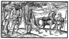 An Irish chief and his attendants, 1581, (1893)