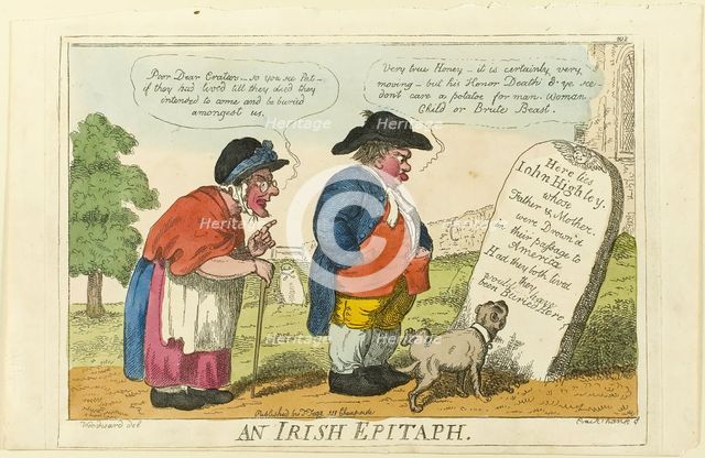 An Irish Epitaph, 1807. Creator: Isaac Cruikshank.