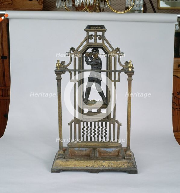 An iron umbrella stand, 1890s. Creator: Unknown.