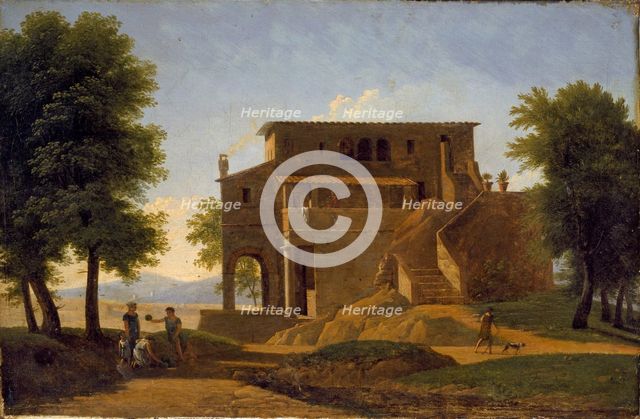 An Italian Villa, early 19th century. Artist: Jean-Victor Bertin.