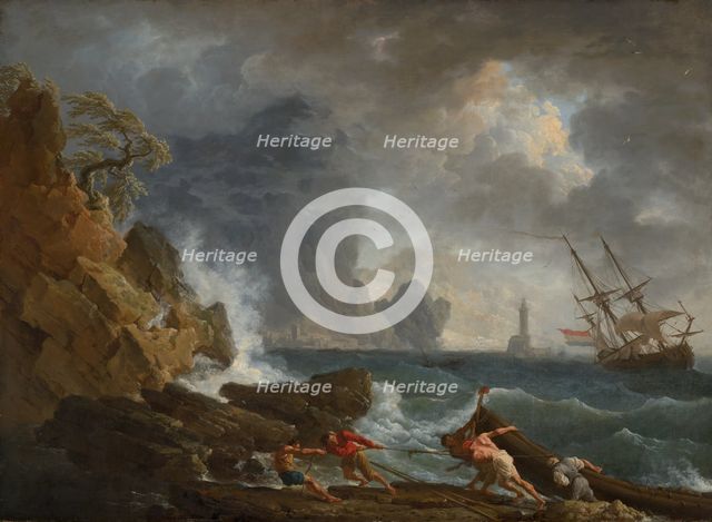An Italian Harbour in Stormy Weather. Creator: Claude-Joseph Vernet.