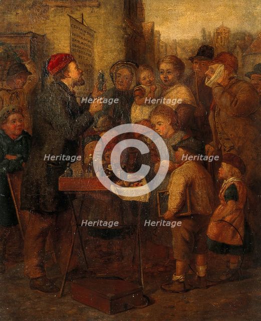 An itinerant quack-doctor, mid-19th century. Creator: Unknown.