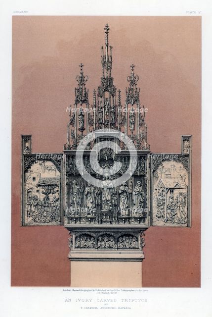 'An Ivory Carved Triptych', 19th century.Artist: John Burley Waring