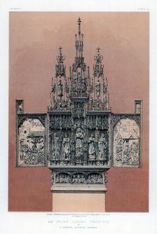 An Ivory Carved Triptych 19th century.Artist: John Burley Waring