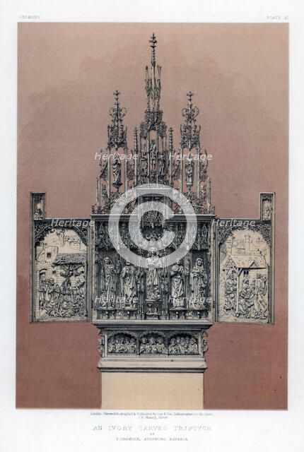 'An Ivory Carved Triptych', 19th century.Artist: John Burley Waring