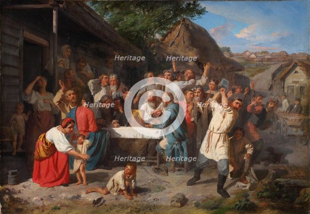 An Oath Of Temperance. The Temperance Society, 1860. Artist: Karneev, Akim Yegorovich (1833-1896)