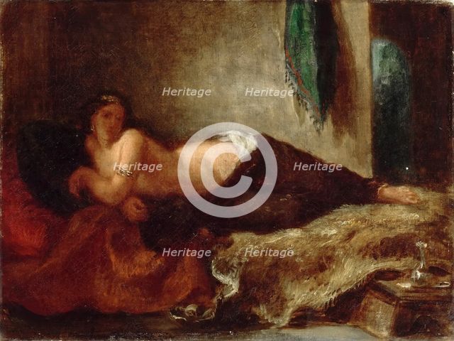 An odalisque, ca. 1849. Creator: Delacroix, Eugène (1798-1863).